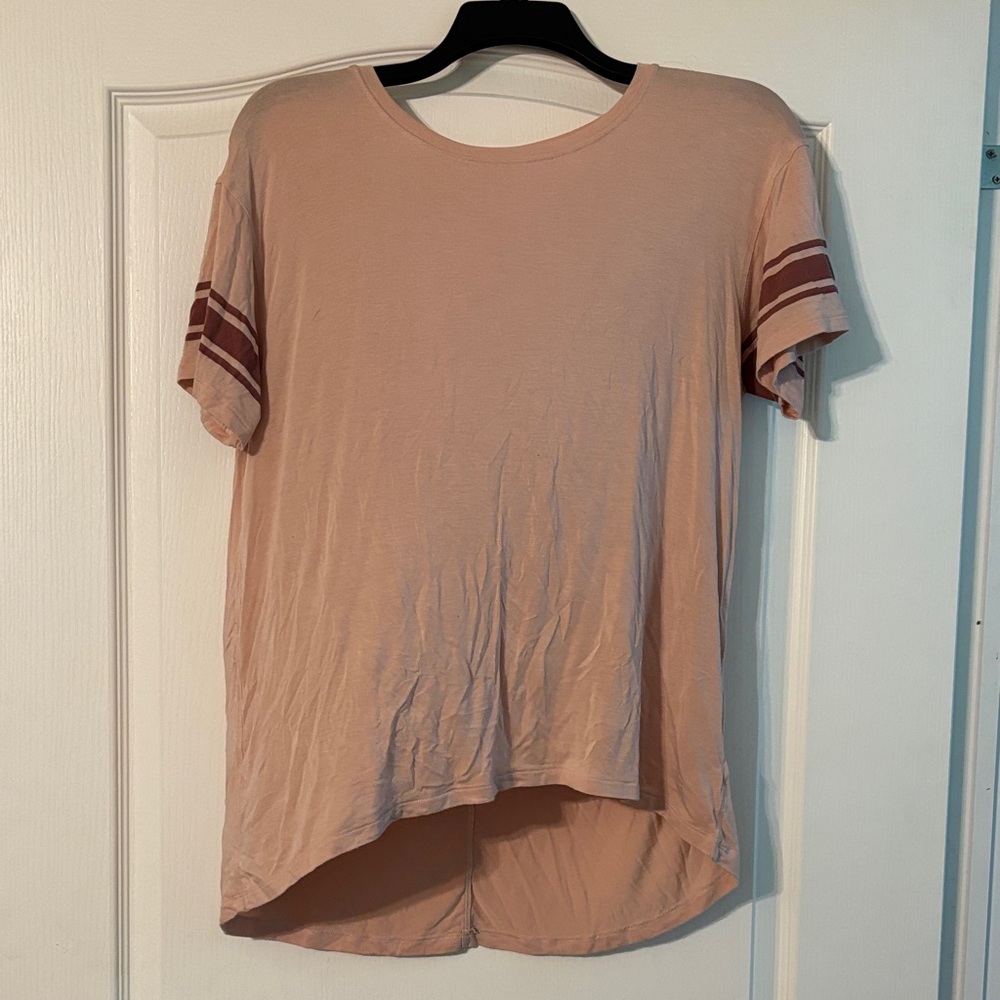 5 for $25!! American Eagle Outfitters Peach Short Sleeve Tee with Stripes